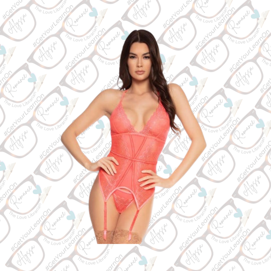 Mesh & Lace Garter Bustier Set